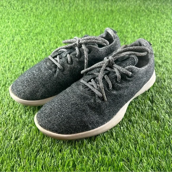 Men\'s Gray Wool Lace-Up Casual Shoes Allbirds Wool Runners Mens 10 Dark Gray Running Shoes Lace  main image 4